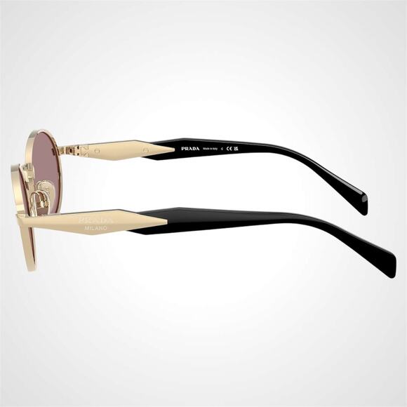 PRADA Sunglasses Gold Metal Oval Symbole PR65ZS ZVN20I Light Brown Purple Lens main image 5